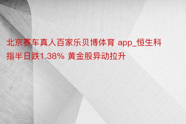 北京赛车真人百家乐贝博体育 app_恒生科指半日跌1.38% 黄金股异动拉升