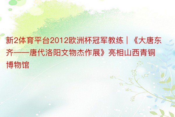 新2体育平台2012欧洲杯冠军教练 | 《大唐东齐——唐代洛阳文物杰作展》亮相山西青铜博物馆